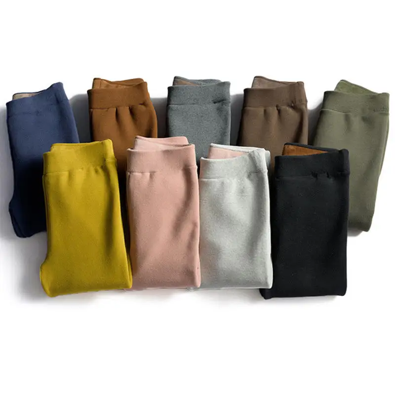 Женские леггинсы с высокой талией плотные бархатные теплые флисовые