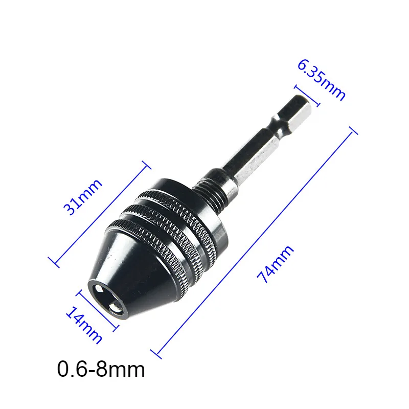 6.35 0.3-8mm Black 1 шт. 0,3-8 мм 6,35 мм быстросменный сверло с шестигранным хвостовиком адаптер конвертер инструмент - Цвет: 6.35 0.3-8mm Black