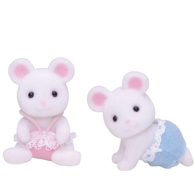 Sylvanian Families Детские близнецы игрушечные фигурки животных пушистый Кукольный дом набор свинья/обезьяна/кролик/белки/панда/шифон - Цвет: 5077