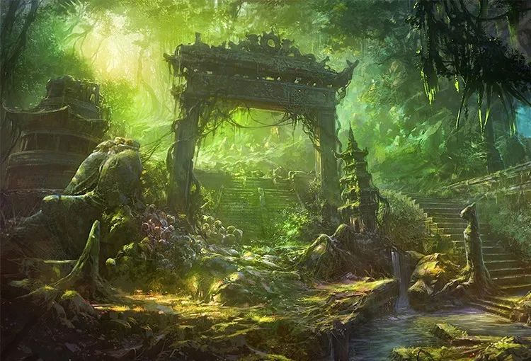 Sensfun fairy tale world photo background green trees nature scenery photography backdrops vinyl backdrop | Электроника