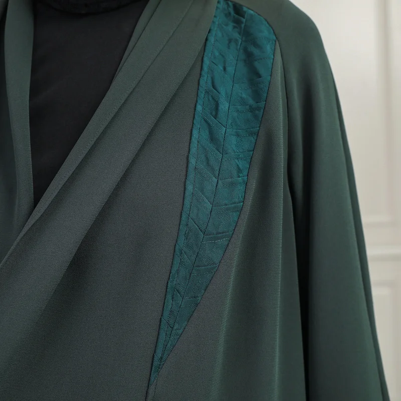 VOA Army Green Trench Coat Women Runway Long Cardigan Heavy Silk Sobretudo Gabardina Windbreaker Duster Ladies Clothes F385 | Женская