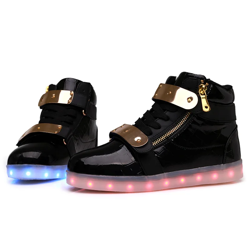 LED Light Children USB Charger Shoes Boys &amp Girls Casual Sneakers Kids Adult Lace Up | Детская одежда и обувь