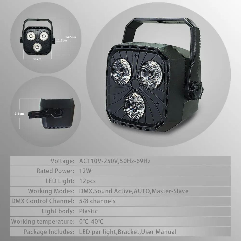 Atotalof RGB светодиодный свет этапа 12 Вт этап эффект освещения с DMX 512 Par для вечерние