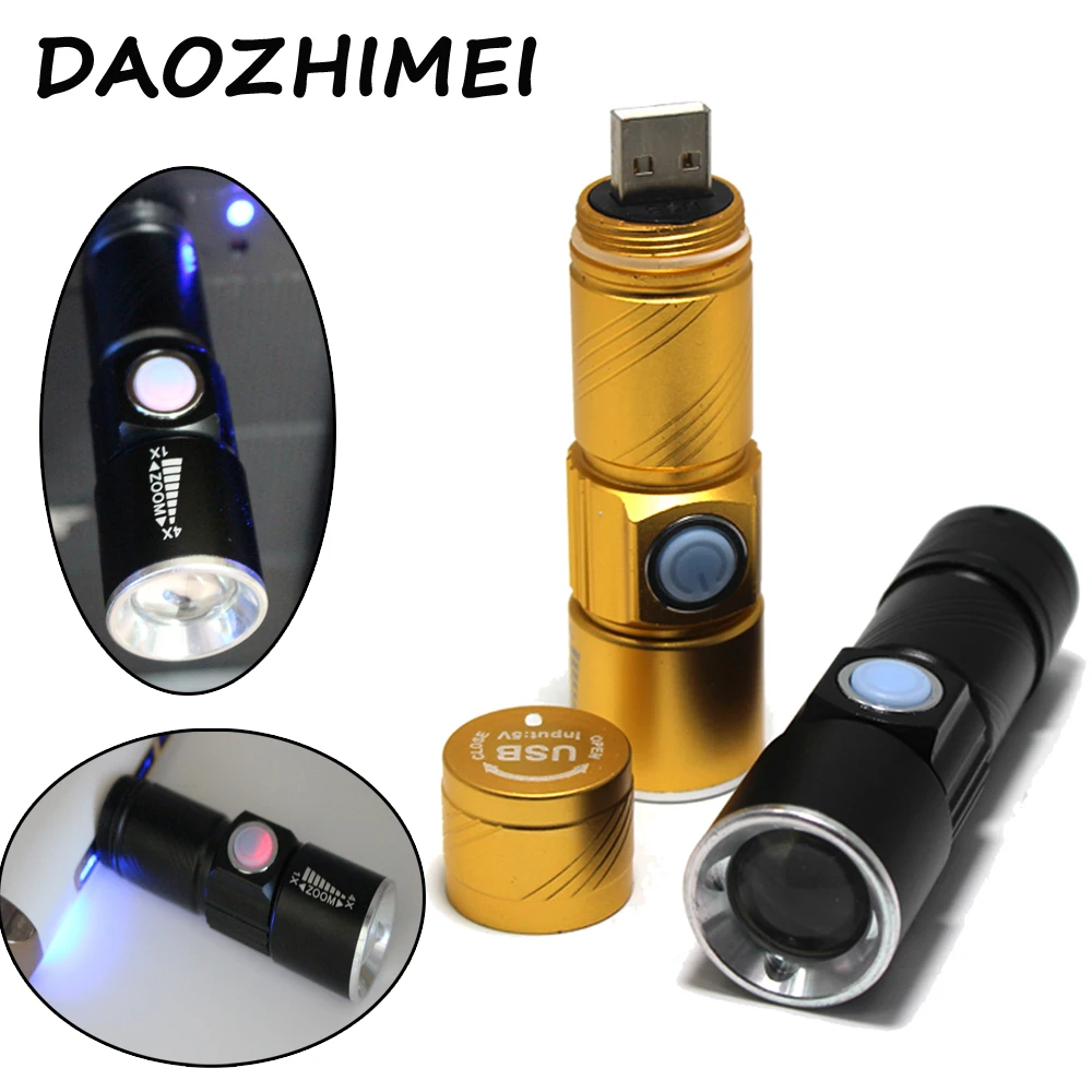 Ручной светодиодный фонарик с USB миниатюрный перезаряжаемый фонарь 3 режимами