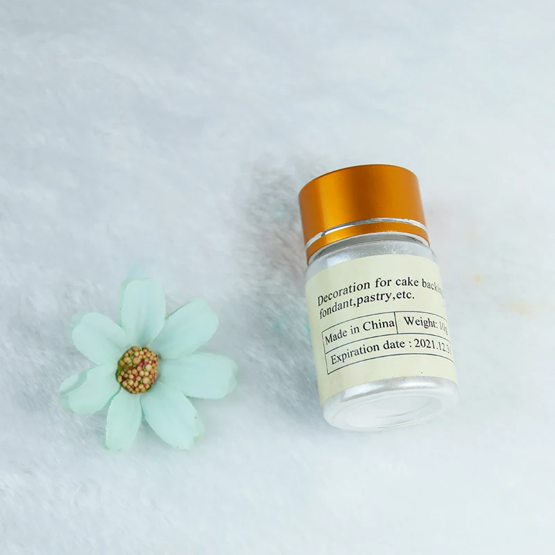 10 г в одной бутылке серебряный пищевой порошок цвет для украшения шоколада и