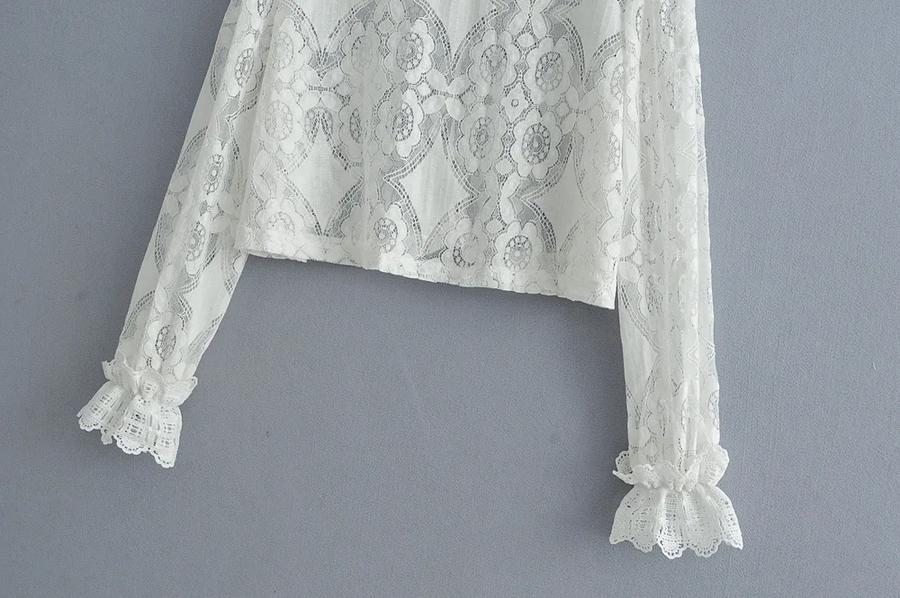 Yuuyiwa Women Blouses Shirts Women's new wholesale long-sleeved collar lace top blouse Tops Blusas Mujer De |