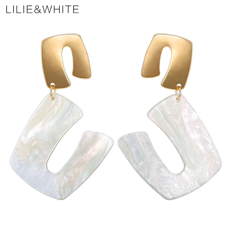 LILIE & WHITE витая Геометрическая u образная Цветная Акриловая Висячие серьги для