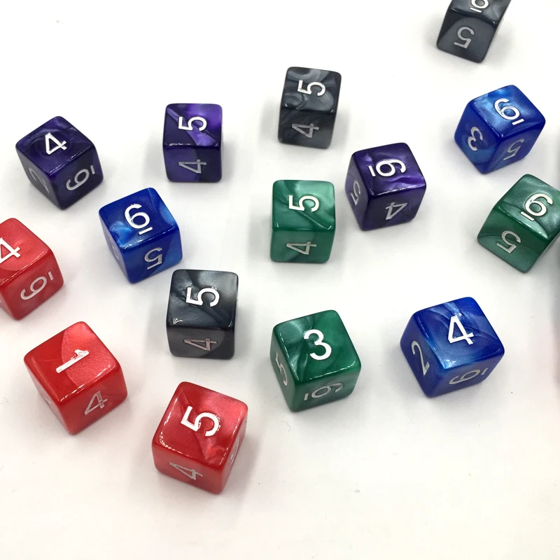 Rollooo кости 10 шт./компл. жемчужные D6 цифровые Rpg | Спорт и развлечения