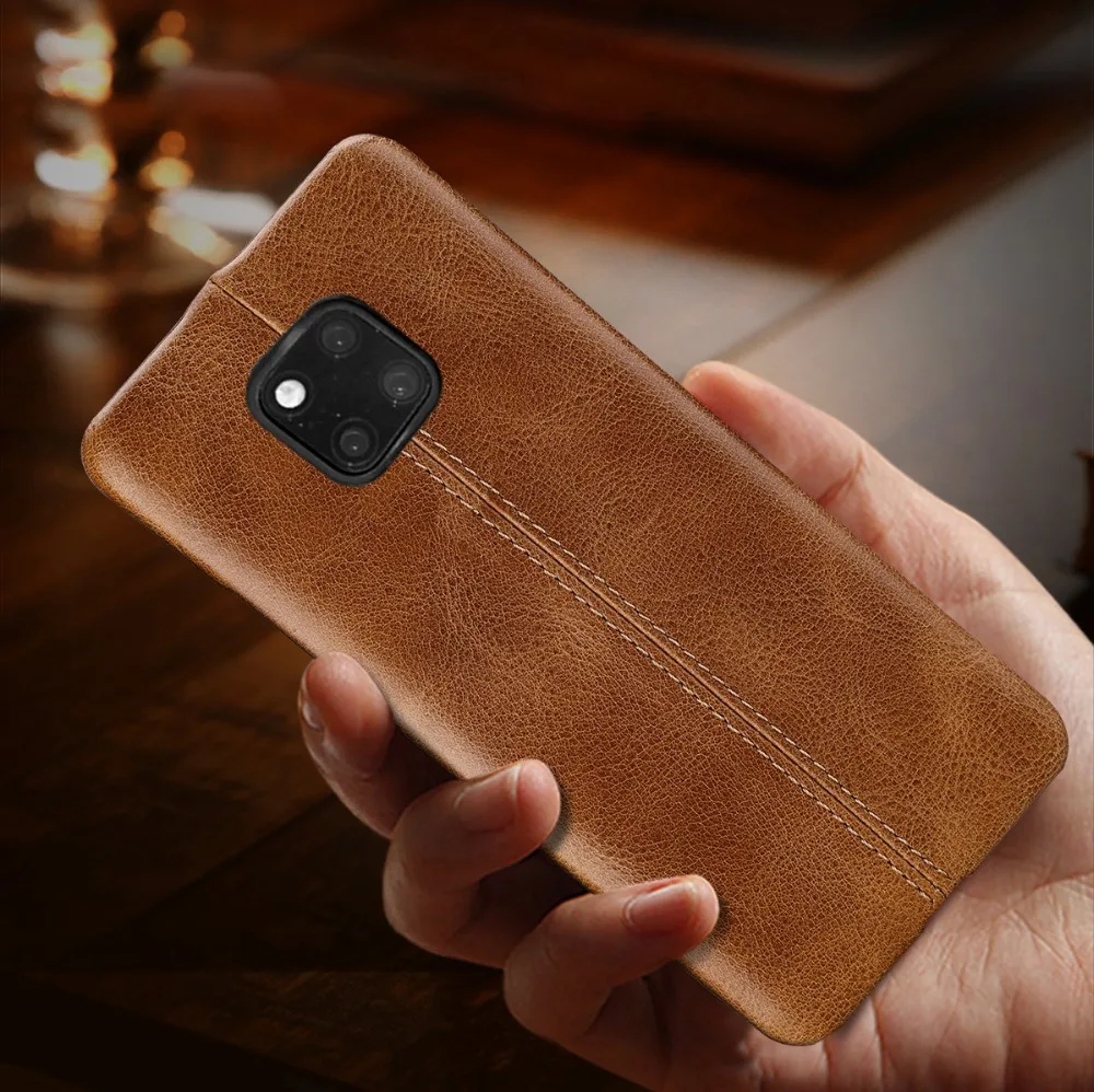 For Huawei Mate 20 Pro Genuine Leather Case Cover Anti-Slide Retro Cowhide Ultra-Thin Fit Back for | Мобильные телефоны и