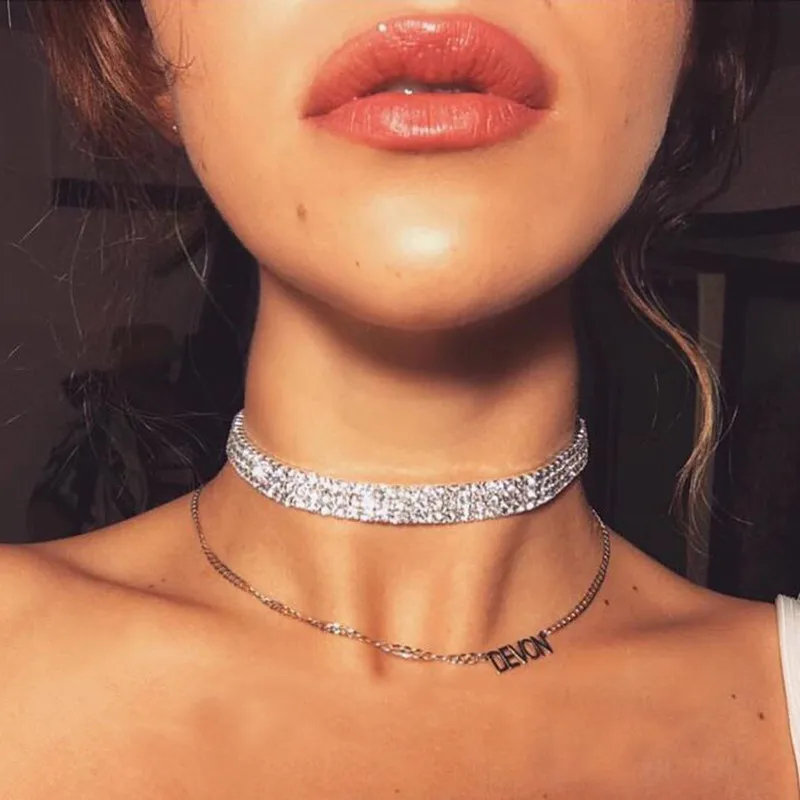 Модное женское ожерелье чокер свадебное ювелирное изделие 3 ряда тянущиеся