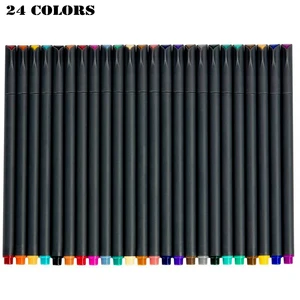 Фломастеры для рисования акварелью, 24 цвета, 0,4 мм