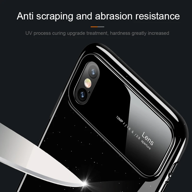 RZP роскошный защитный чехол для iPhone X из закаленного стекла + PC задняя крышка