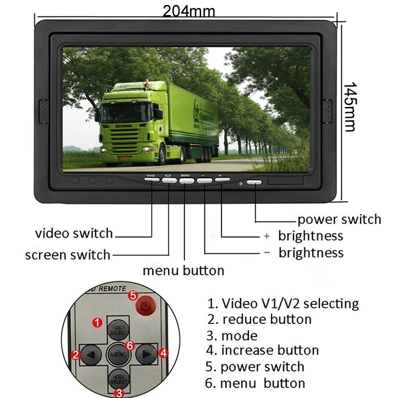 7 inch LCD Rear View Monitor Backup Kit Universal Waterproof Rear-view For Vehicle / Truck Van Caravan | Автомобили и мотоциклы