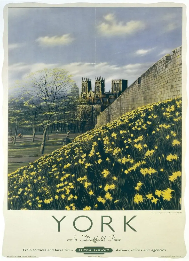Винтаж 1950s Великобритании британских железных дорог путешествия Плакаты Redcar