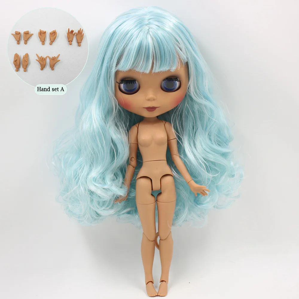 like the picture ICY Nude Blyth кукла No. BL950/8800 черный микс серебряные волосы тело черная кожа матовое лицо 1/6 BJD - Цвет: like the picture