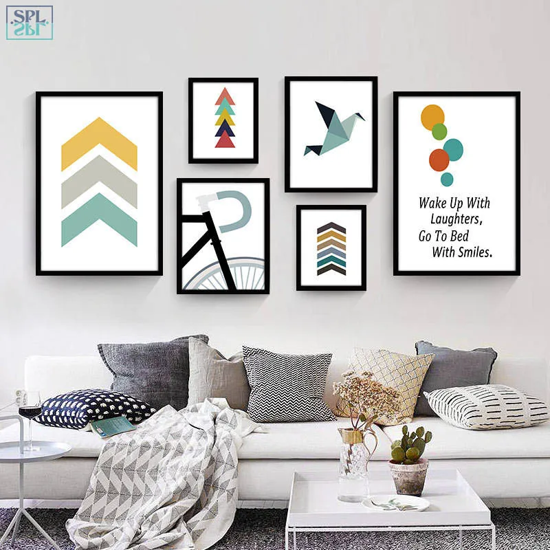 SPLSPL Абстрактная Картина на холсте сочетание современного велосипеда смех