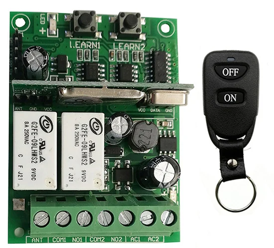 DC9V 12V 24V 10A 2CH RF беспроводной пульт дистанционного управления приемник + ремень