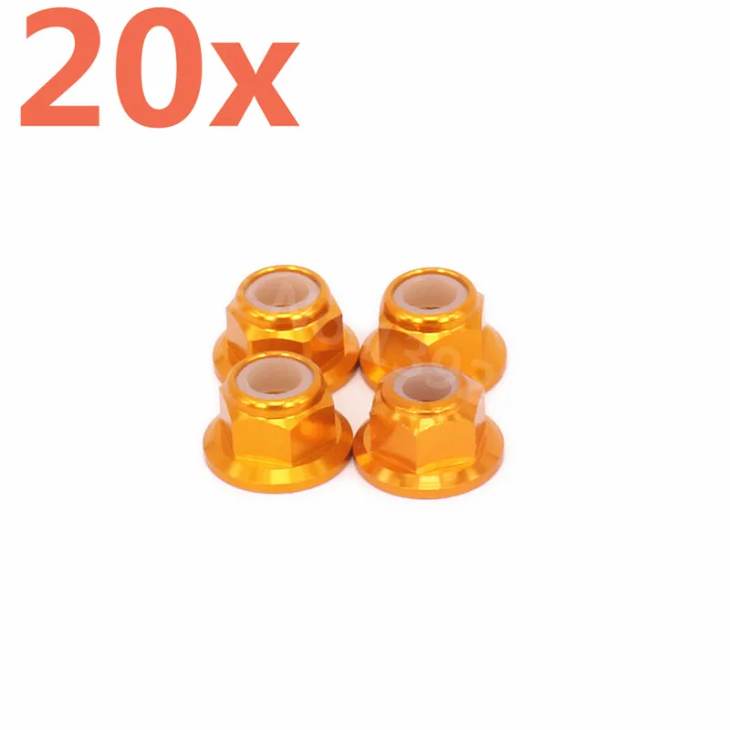 20 Pieces RC Cars Upgrade Aluminum Alloy Wheel Lock Nut M4 4MM 1747 For Rc Hobby Car 1/16 Scale Models Traxxas Slash | Игрушки и хобби