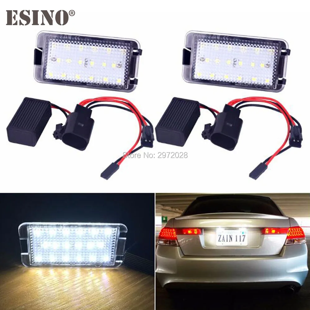 2 х Автомобильный светодиодный номерной знак лампы света OBC Error Free 18 SMD для Seat Altea