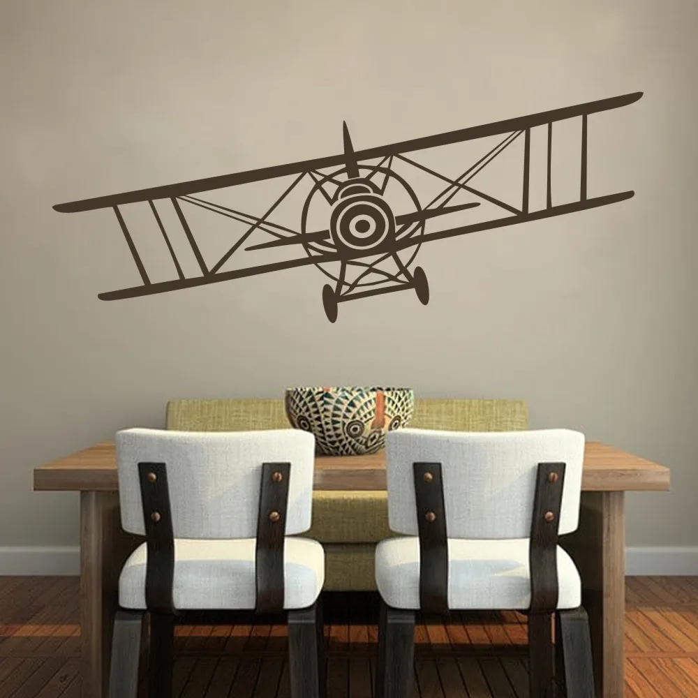Огромный bi плоскости виниловые наклейки на стены Стикеры Винтаж