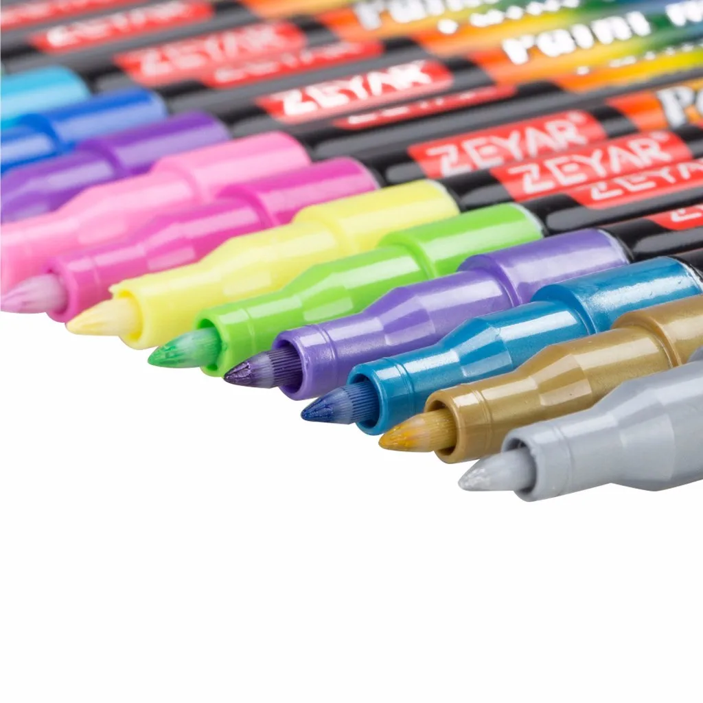 Premium Acrylic Paint Pen Extra Fine Point Nylon Head 18 Colors DIY Cloth Graffiti Tools Kid Creative Imagination Paintbrush