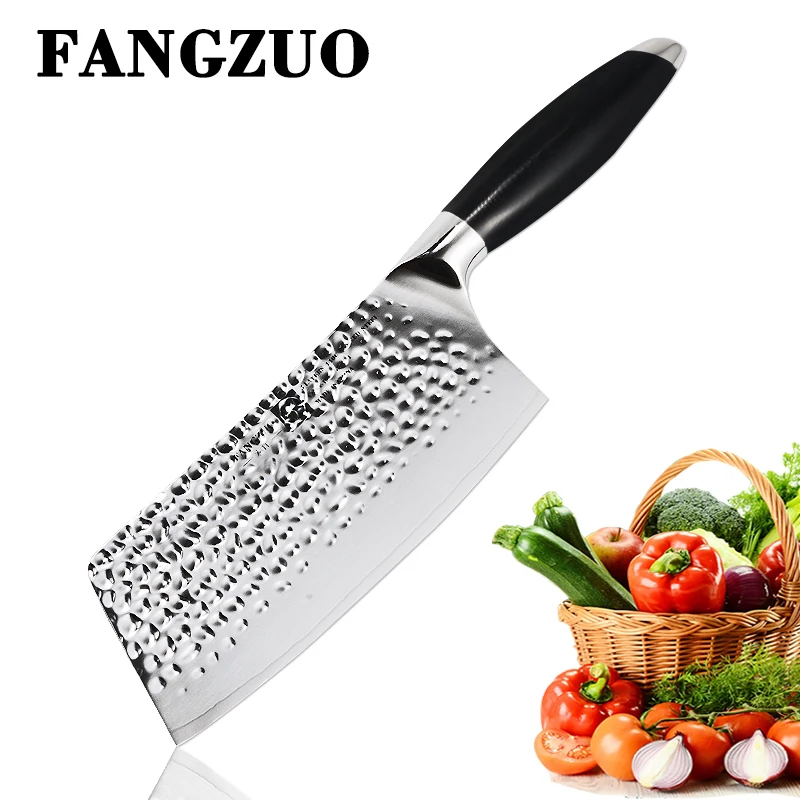 FANGZUO 7 дюймов 440C кухонный рубящий нож из нержавеющей стали Острый кухонный нож Профессиональный Кливер китайский кухонный нож повара