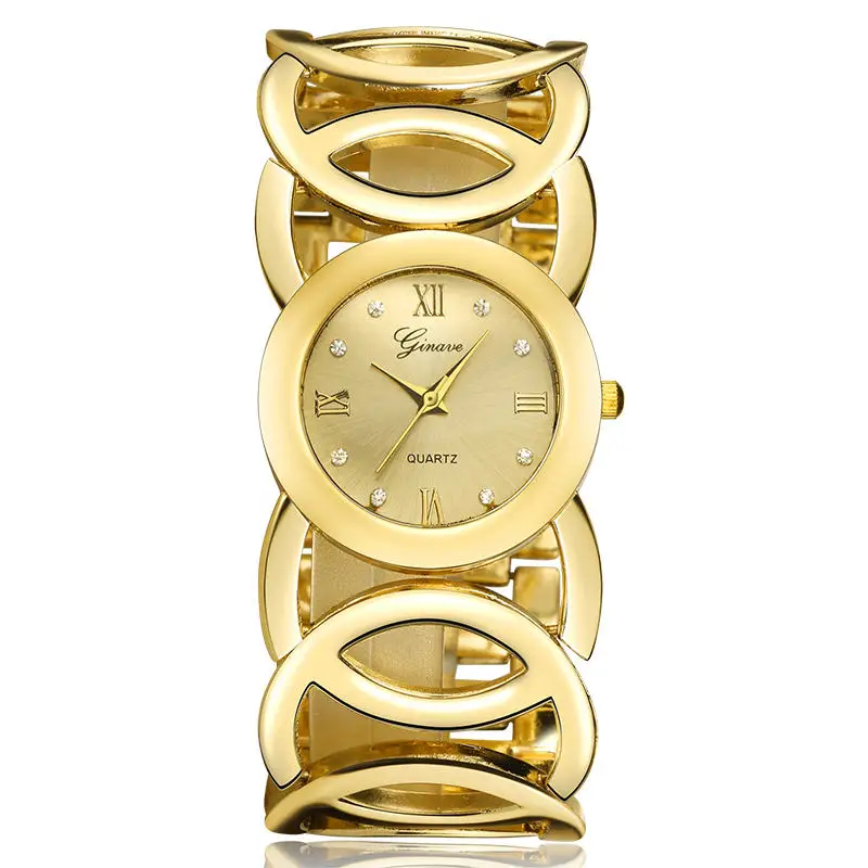 GINAVE женские кошельки Дамы Моды Кварцевые Часы Женщины Горный Хрусталь Платье