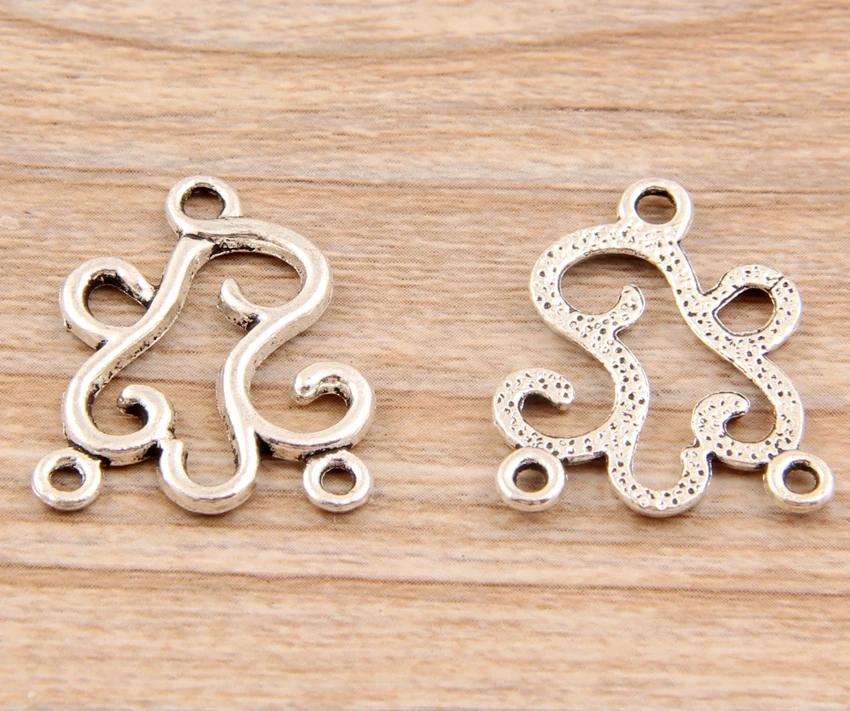 

Wholesale 30pcs Tibetan Silver Connector Charm Pendant 23x27mm NXET410