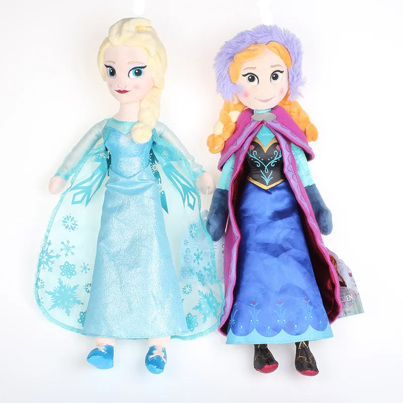 elsa anna50cm Дисней мультфильм Фильмы Замороженные милые плюшевые игрушки принцесса Анна Эльза набивные куклы, игрушки Brinquedos Juguetes Дети Лучшие подарки - Цвет: elsa anna50cm