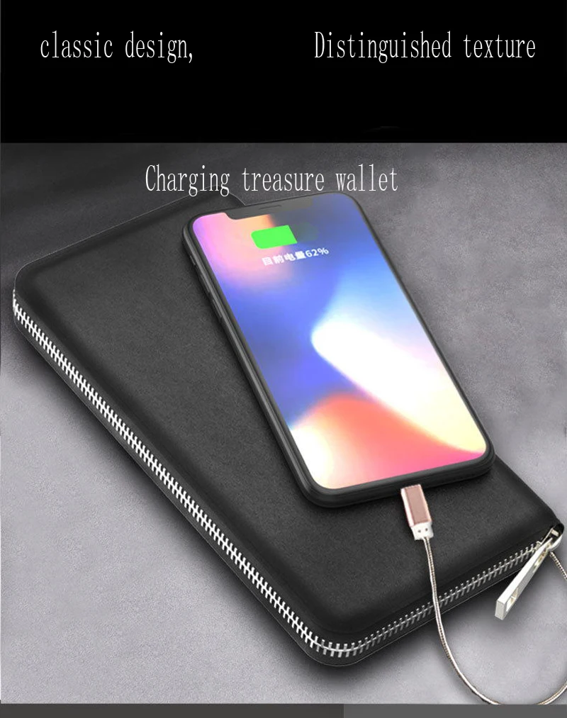 Кожаный бумажник mobile power bank с линии Портативная зарядка сокровище карты посылка