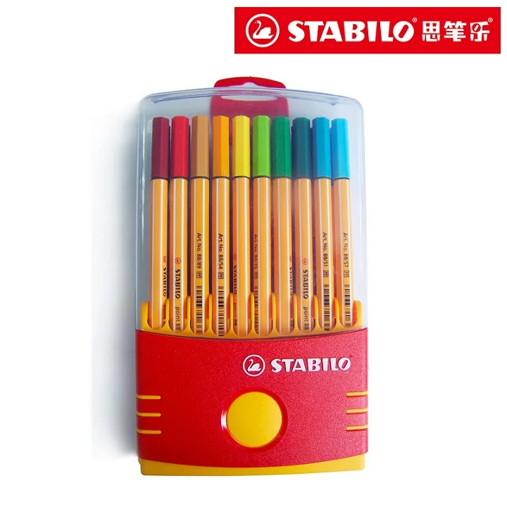 20 colors Stabilo 0,4 мм Волоконная Ручка 25 цветов художественный маркер игольчатый наконечник гелевая ручка с сумкой для набросков манга дизайн школьные товары для рукоделия - Цвет: 20 colors