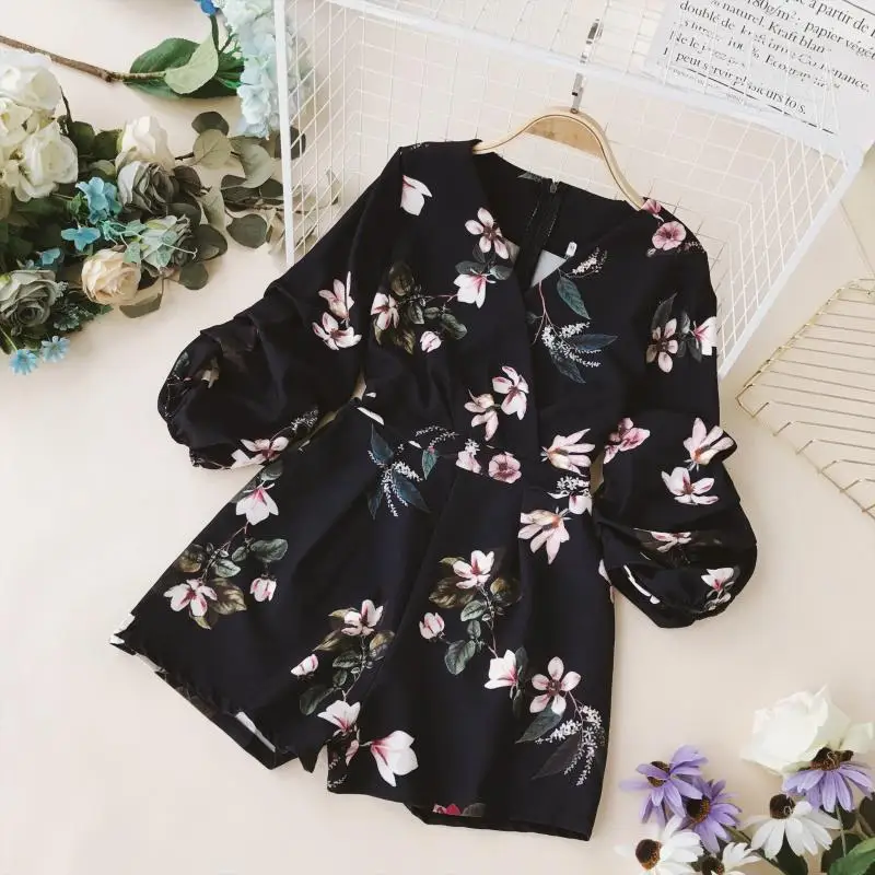 Женский комбинезон с широкими штанинами Облегающий v образным вырезом рукавами