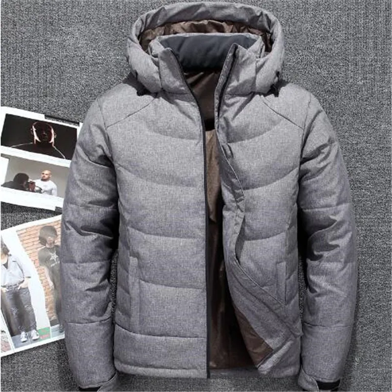 

High Quality White Duck Down Jackets Mens Warm Winter Coat Thick Mens Down Jackets Hooded Men Parka Jaqueta Masculina