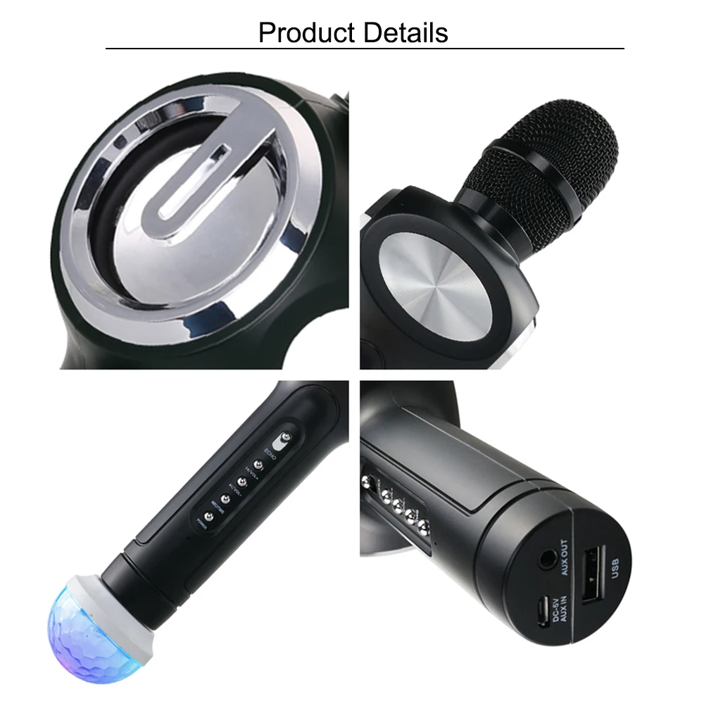 Mikrofon караоке машина беспроводной микрофон с конденсатором и Bluetooth динамик usb