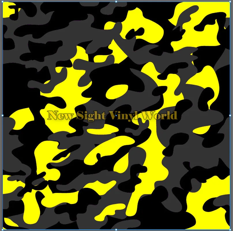 

Midnight Yellow Large Camo Vinyl Car Wrap Film Decal Bubble Free For JEEP SUV TRUCK