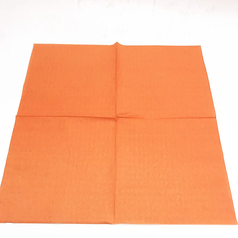 20pcs/lot Orange napkins orange theme birthday wedding party decorations plain color towels pure tissues | Дом и сад
