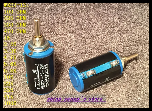 

2Pcs/Lot WXD3-13 2.2K OHM Multi-Turn Wirewound Potentiometer