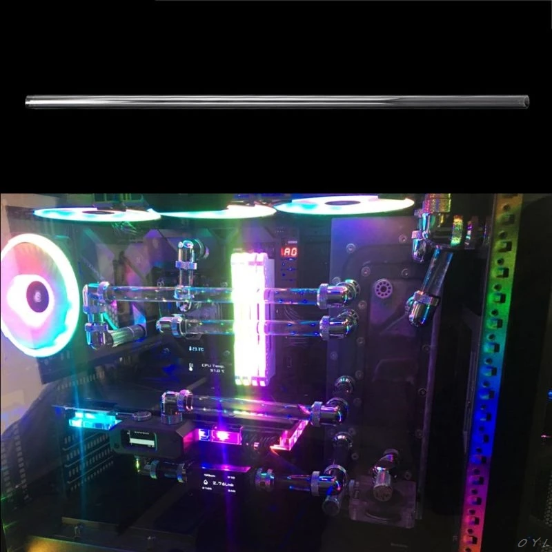 2 шт. PETG 10x14 мм 500 компьютерное водяное охлаждение жесткая труба Конская для ПК