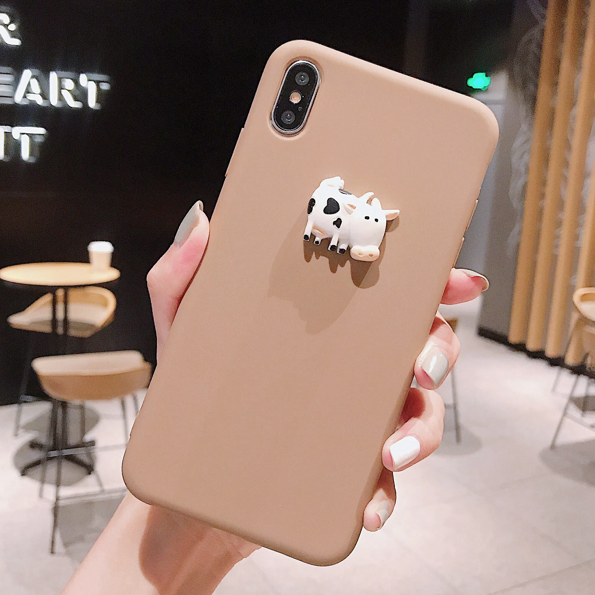 3D чехол для телефона с рисунком коровы iPhone 6 6S 7 8 Plus силиконовый XS Max X XR Fundas Etui |