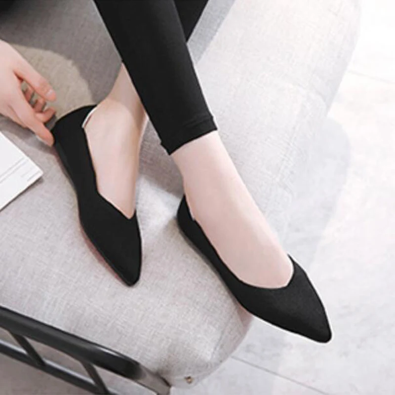 Genshuo/Женская обувь на плоской подошве; Zapatos de Mujer; женские балетки на плоской подошве; слипоны с острым носком; женская повседневная обувь; мягкие лоферы