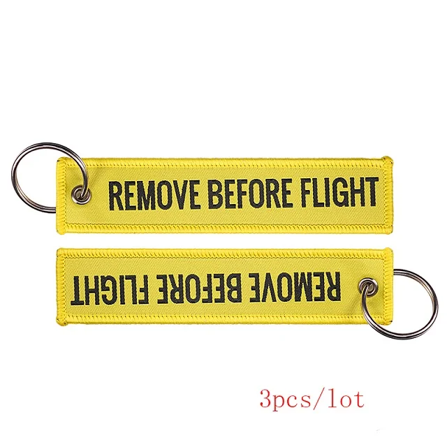 3pcs Remove Before Flight Jacqurad Плетеный брелок для авиации подарки ткань ярлык для ключей индивидуальный брелок Модные украшения sleutelhanger - Цвет: 3pcs