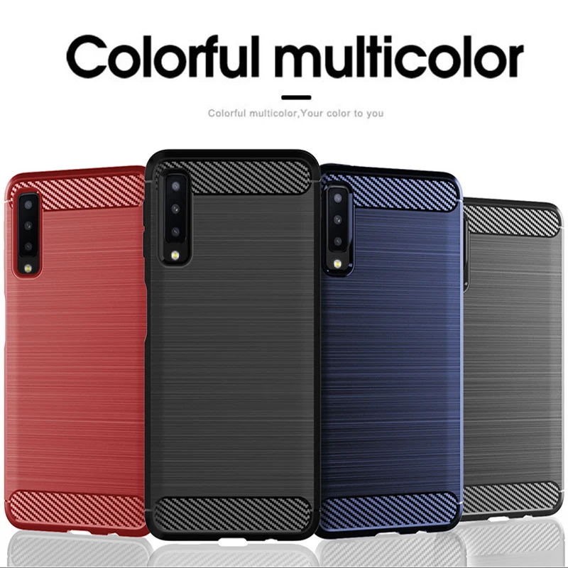 Чехол 6 0 дюйма для Samsung galaxy A7 2018 мягкий силиконовый чехол из углеродного волокна