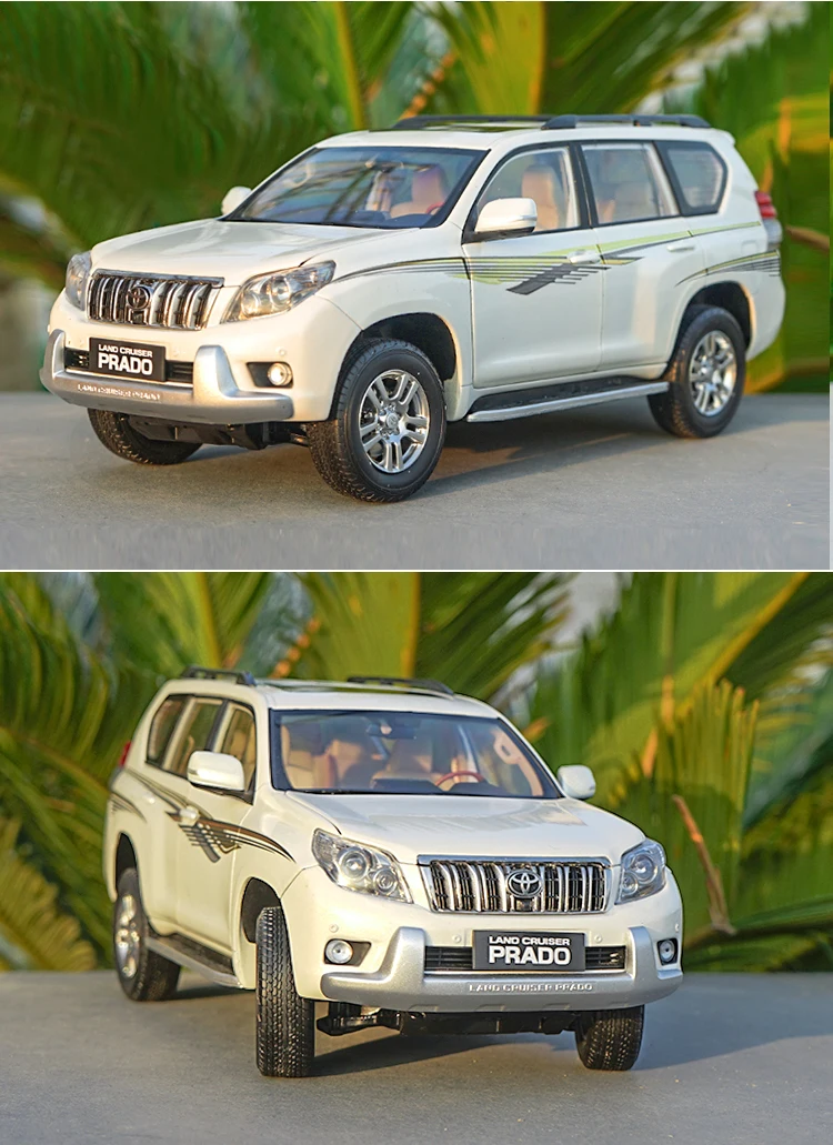1/18 Toyota Land Cruiser Prado литая под давлением модель автомобиля SUV игрушки для мальчика Коллекция подарков хобби белый с новой оригинальной коробкой
