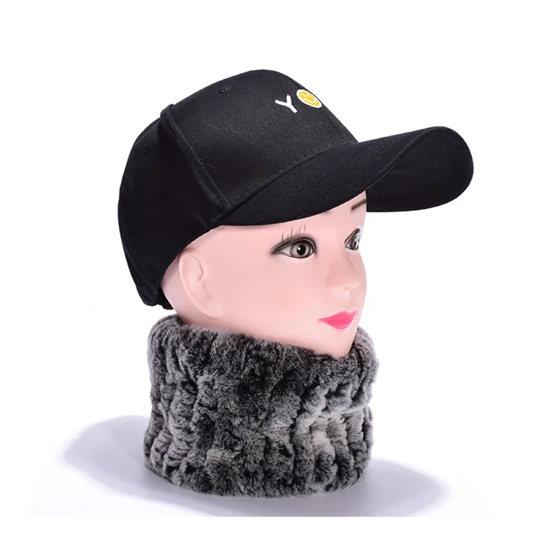 (TopFurMall ) Lady Autumn Winter Genuine Knitted Rex Rabbit Fur Neck Rings Women Scarves Pashmina Wraps LF9017 |