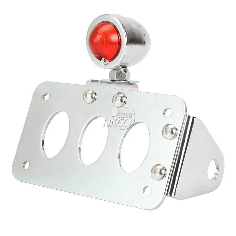 

Tail Brake Light License Plate Bracket Side Mount For Bobber Chopper Harley