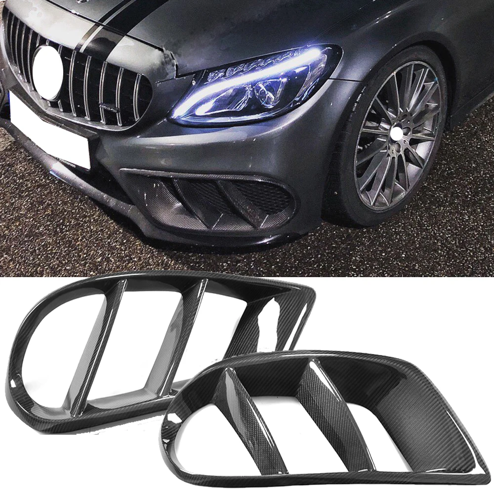 Для переднего бампера C43 AMG из углеродного волокна крышка на вентиляционное