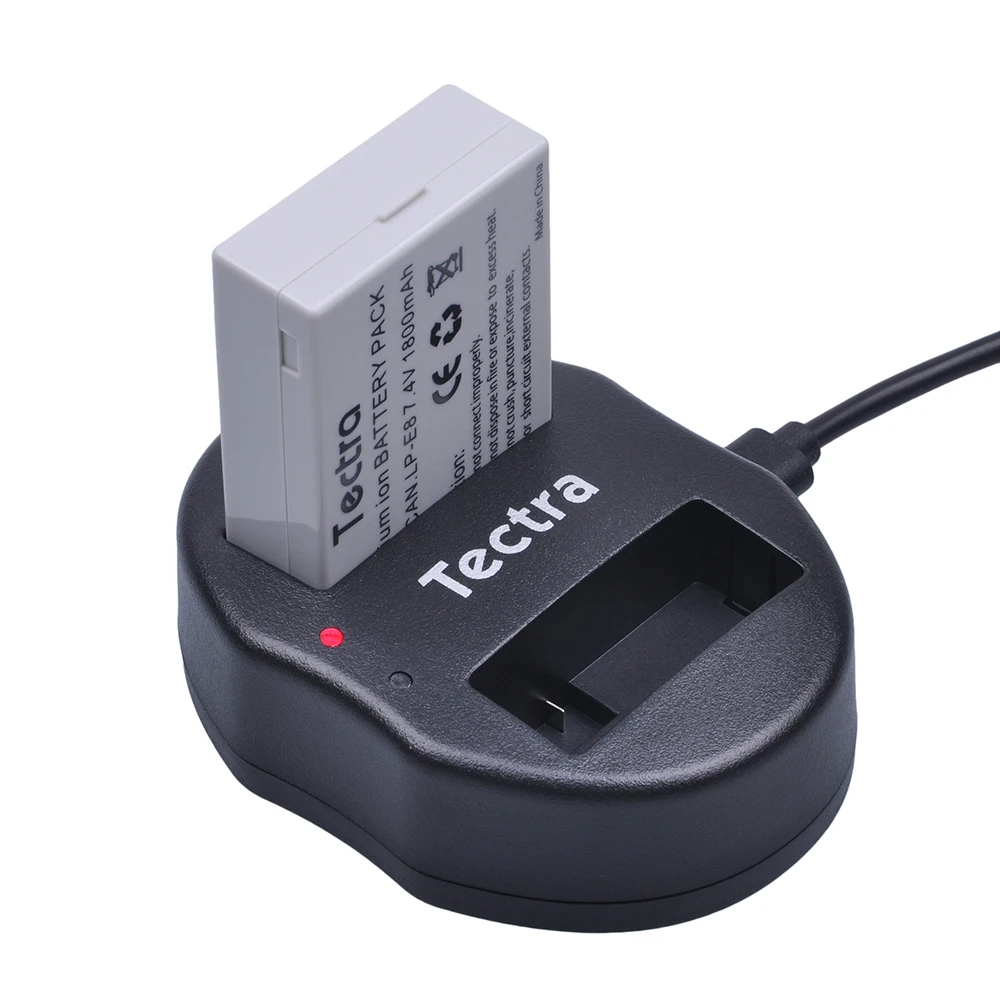 Tectra 2Pcs LP E8 LPE8 литий ионный аккумулятор + двойное зарядное устройство USB адаптер