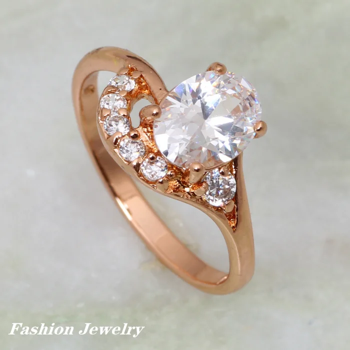 Новинка 2021 модное Ювелирное Украшение с белым кубическим цирконием из розового