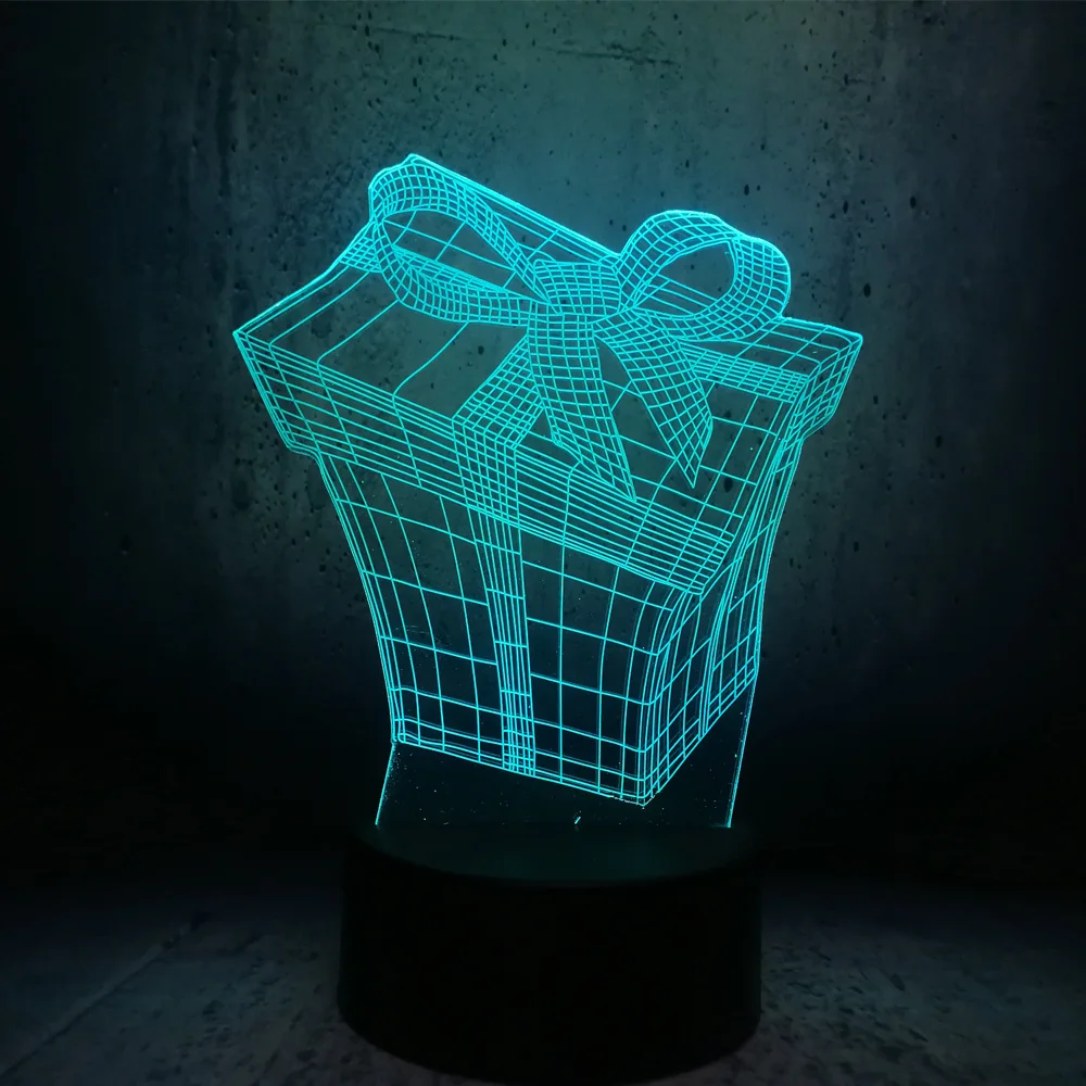 Прямая поставка Новый рождественский бокс 3D USB Люминесцентная светодиодная