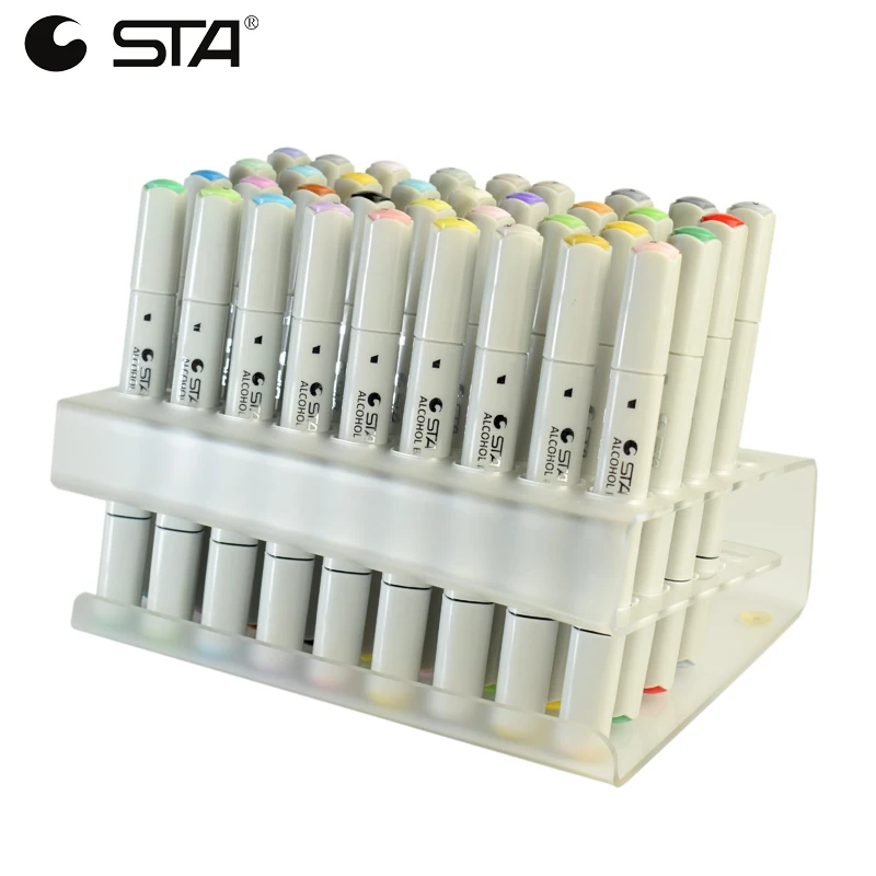 STA 36 Цвета Dual Head Книги по искусству Маркер установлен на спиртовой эскиз Маркеры